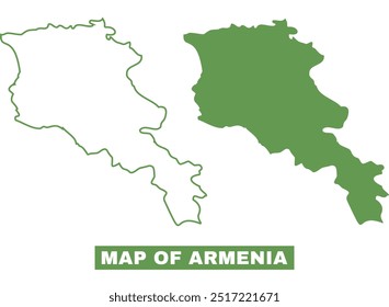 Einfaches Armenien Umriss-Flachbild-Vektorgrafik-Set