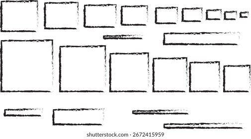 Una disposición simple de cuadrados y rectángulos en un arte de dibujo de estilo minimalista.