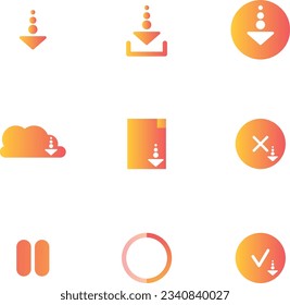 simple array gradient icons set vector