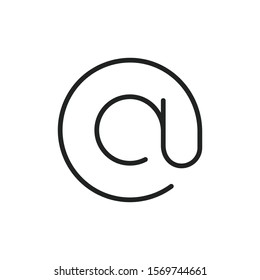 Simple arroba line icon. Stroke pictogram. Vector illustration isolated on a white background. Premium quality symbol. Vector sign for mobile app and web sites.