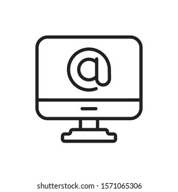 Simple arroba line icon. Stroke pictogram. Vector illustration isolated on a white background. Premium quality symbol. Vector sign for mobile app and web sites.