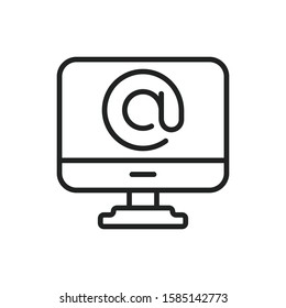 Simple arroba line icon. Stroke pictogram. Vector illustration isolated on a white background. Premium quality symbol. Vector sign for mobile app and web sites.