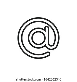 Simple arroba line icon. Stroke pictogram. Vector illustration isolated on a white background. Premium quality symbol. Vector sign for mobile app and web sites.