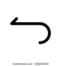 Simple arrow, backward. Navigation icon. Linear symbol with thin line. One line style