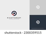 Simple arrow center target poin logo concept. Vector Illustration
