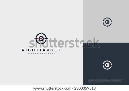 Simple arrow center target poin logo concept. Vector Illustration