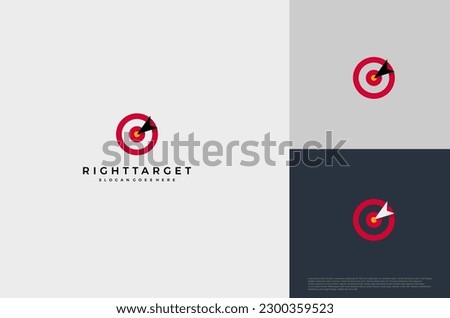 Simple arrow center target poin logo concept. Vector Illustration
