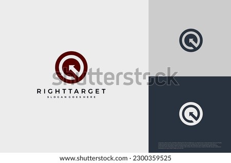 Simple arrow center target poin logo concept. Vector Illustration
