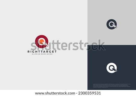 Simple arrow center target poin logo concept. Vector Illustration