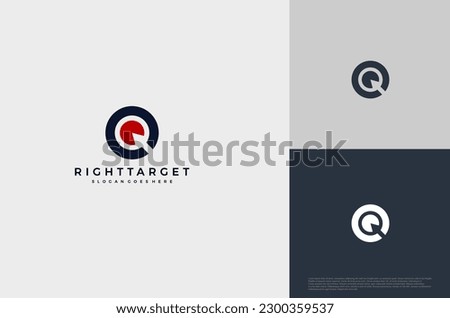 Simple arrow center target poin logo concept. Vector Illustration