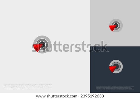 Simple arrow center target poin logo concept. Vector Illustration
