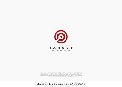 Simple arrow center target point logo concept. Vector Illustration