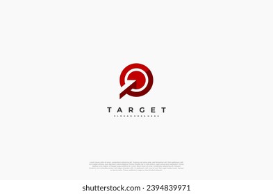 Simple arrow center target point logo concept. Vector Illustration