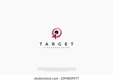 Simple arrow center target point logo concept. Vector Illustration