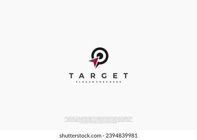 Simple arrow center target point logo concept. Vector Illustration