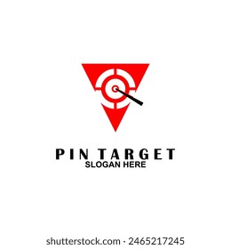 Simple arrow center target point logo concept. Simple arrow center target. Vector Illustration.