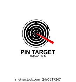 Simple arrow center target point logo concept. Simple arrow center target. Vector Illustration.