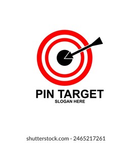 Simple arrow center target point logo concept. Simple arrow center target. Vector Illustration.