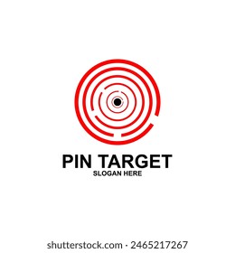 Simple arrow center target point logo concept. Simple arrow center target. Vector Illustration.