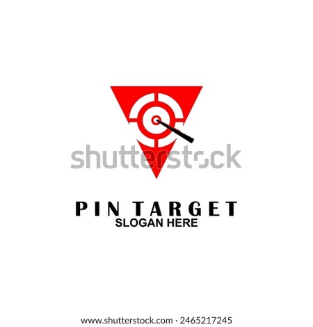 Simple arrow center target point logo concept. Simple arrow center target. Vector Illustration.