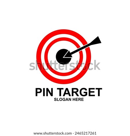 Simple arrow center target point logo concept. Simple arrow center target. Vector Illustration.