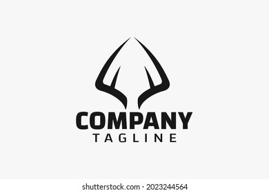 a simple arrow deer logo with combination of arrowhead and deer antler for any business especially for deer hunting, apparel, archery, games, sports, etc. 