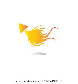 flecha simple con el diseño del logotipo de plumas