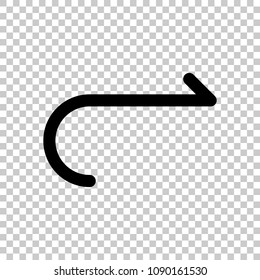 Simple arrow, forward. Navigation icon. Simple arrow, backward. Navigation icon. Linear symbol with thin line. One line style. On transparent background.