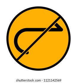Simple arrow, forward. Navigation icon. Simple arrow, backward. Navigation icon. Linear symbol with thin line. One line style. not allowed, black object in warning sign with orange background color