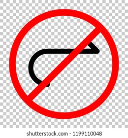Simple arrow, forward. Navigation icon. Simple arrow, backward. Navigation icon. Linear symbol with thin line. One line style. Not allowed, black object in red warning sign with transparent background