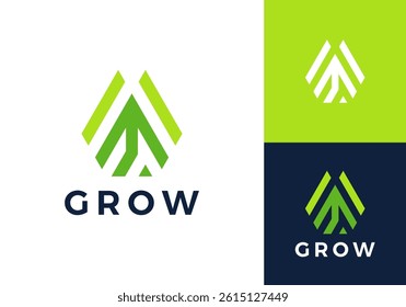 simple arrow growth logo. statistics financial design vector concept	
