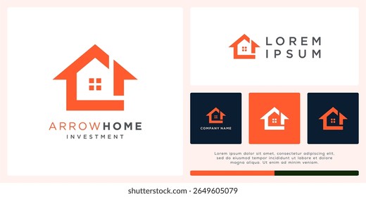 Simple arrow home logo design for real estate company