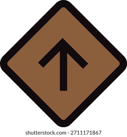 Ícone de seta para cima simples em tons marrons. Representa carregamento, direção, aumento e navegação.