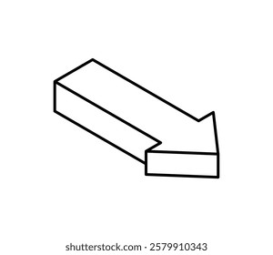 Simple arrow icon illustration isometric