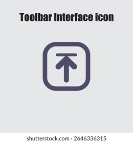 Simple arrow icon indicating upload functionality for user interface design elements in mobile or web development applications.