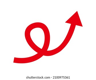 A simple up arrow icon. line. up. graph.