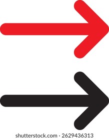 Simple arrow icon set, red and black