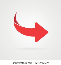 Simple arrow icon with shadow.