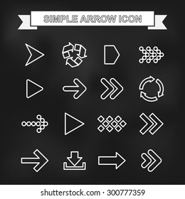 Simple arrow icon with unfocused background