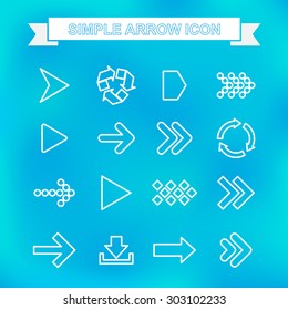 Simple arrow icon with unfocused background