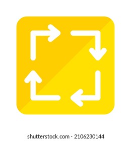 simple arrow icon using flat style with two colors