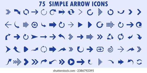 simple arrow icons. blue arrow. vector design.
