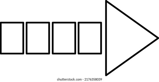 It is a simple arrow illustration separately. The line is black and the fill is white.