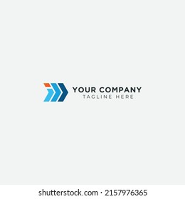 Letras de flecha simples con logotipo i y D forward