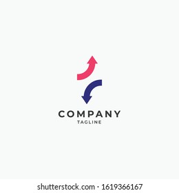 Simple Arrow logo icon sign. Travel direction logo icon design concept. Vector illustration isolated on white background