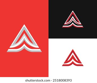 Imagem Do Logotipo Com Seta Para Cima Simples. Estilo de linha de forma de seta geométrica verde isolado no plano de fundo duplo. Elemento de modelo de design de logotipo de vetor plano utilizável para logotipos de empresas e marcas