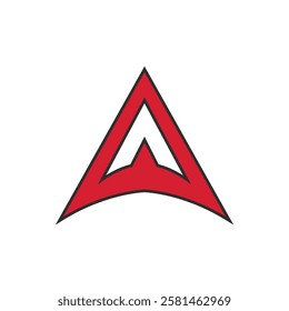 Simple Arrow Up Logo Image. Green Geometric Arrow Shape isolated Background. Mountain triangle logo and letter a. Flat Vector Logo Design Template Element Usable for Business and Branding Logos.