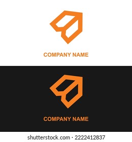 Simple arrow logo split into two in the shape of a house