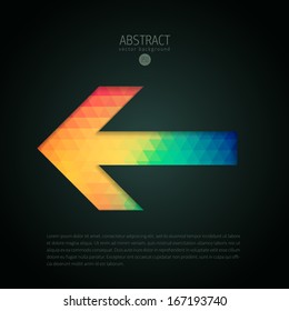 simple arrow mark of fashionable original polygon template on darkness scene way isolated black conceptual background scene border right digital lead performance modern angle sign dark site contract l