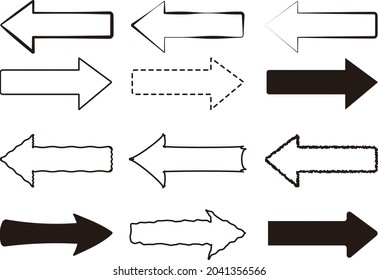 Simple Arrow Monochrome Color Set Material